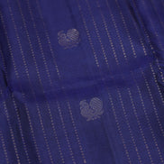 Dark Blue Softsilk Saree With Magenta Borders