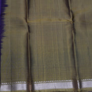 Deep Purple Silk Saree with Mustard Borders