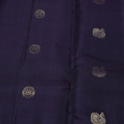 Deep Purple Silk Saree with Mustard Borders