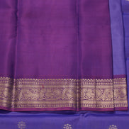 Purple Light Weight Kanchipuram Silk Saree With Magenta Pink Borders