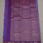 Purple Light Weight Kanchipuram Silk Saree With Magenta Pink Borders