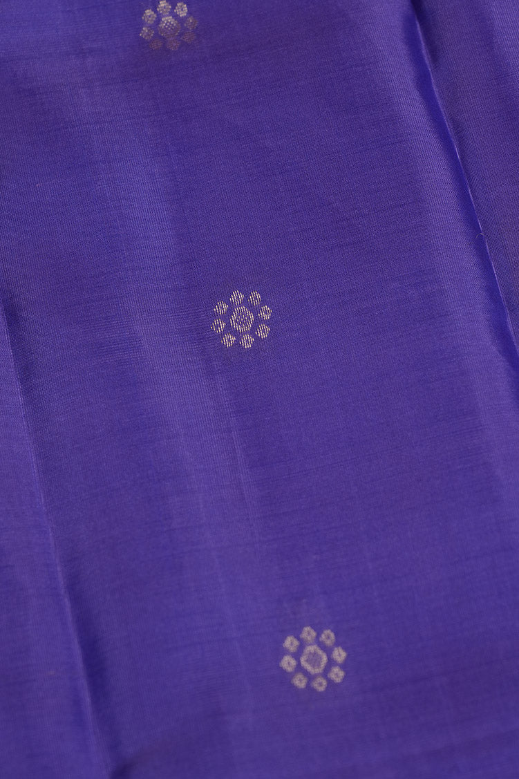 Purple Light Weight Kanchipuram Silk Saree With Magenta Pink Borders