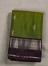 Olive Green Soft Silk Saree With Plum Color Borders