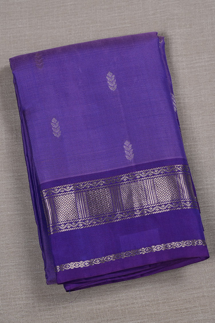 Light Purple Softsilk Saree With Dark Violet Borders