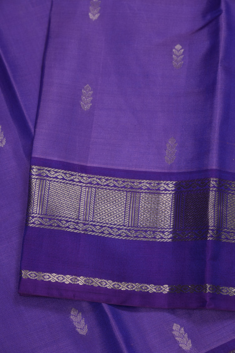 Light Purple Softsilk Saree With Dark Violet Borders