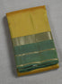 Lemon Yellow Softsilk Saree with Aqua Green Borders