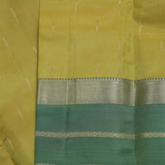 Lemon Yellow Softsilk Saree with Aqua Green Borders