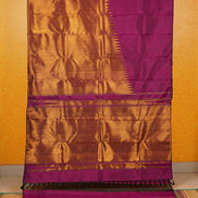 Magenta Pink Rising Border Kanchipuram Silk Saree