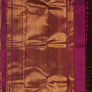Magenta Pink Rising Border Kanchipuram Silk Saree