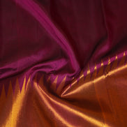 Magenta Pink Rising Border Kanchipuram Silk Saree