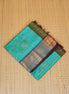 Aquamarine Blue Silkcotton Saree with Coffee Brown Borders