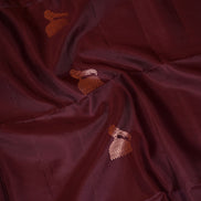 Betel Nut Brown Pure Soft Silk Saree with Almond Zari Borders