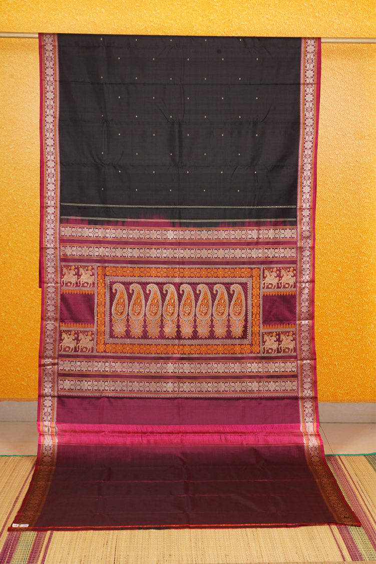 Black Vintage Kanchipuram Silk Saree