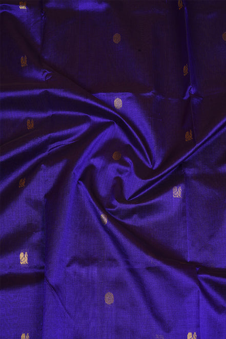 Dark Blue Silkcotton Saree with Light Blue Borders