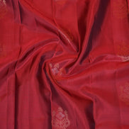 Brick Red Pure Soft Silk Saree with Coffee Brown Borders