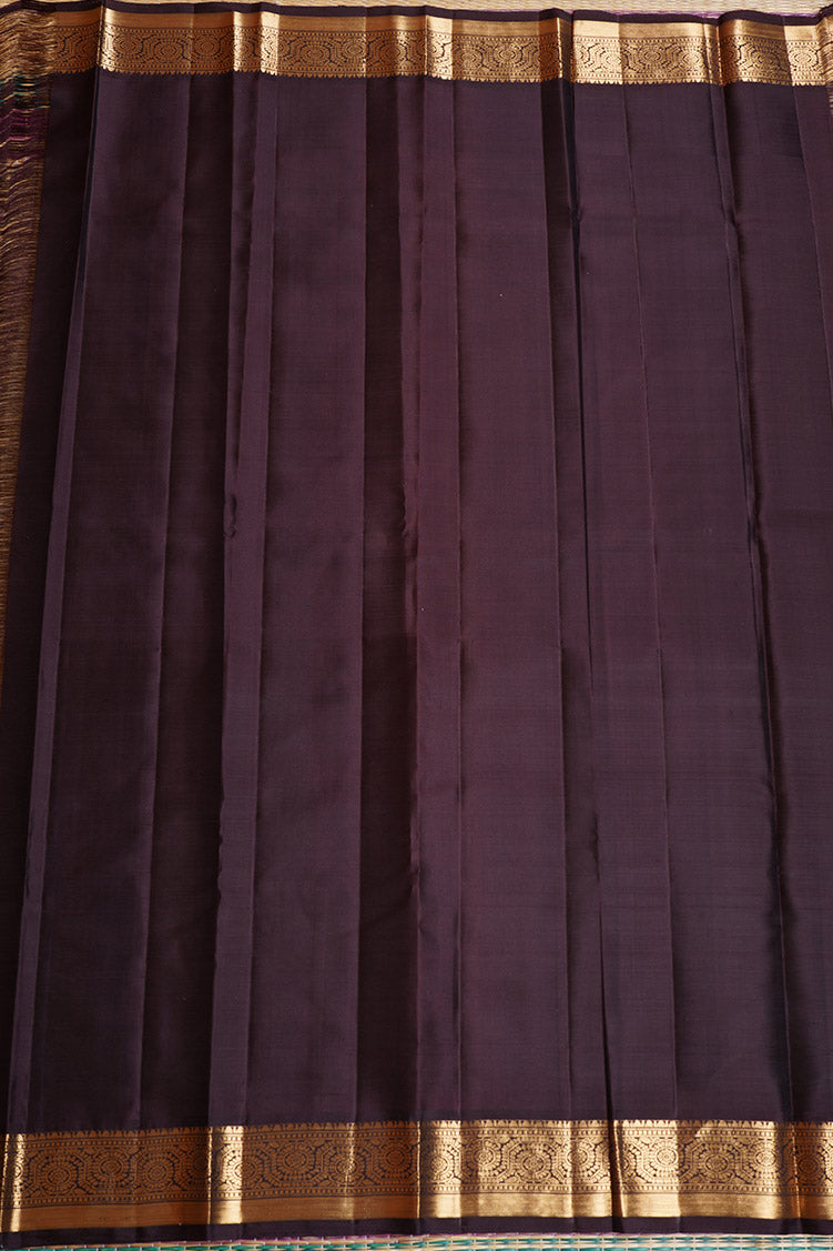 Brick Red Pure Soft Silk Saree with Coffee Brown Borders