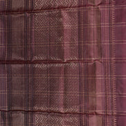 Coffee Brown Checkered Bordeless Pure Soft Silk Saree
