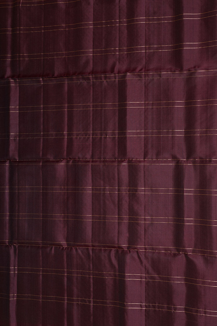 Coffee Brown Checkered Bordeless Pure Soft Silk Saree