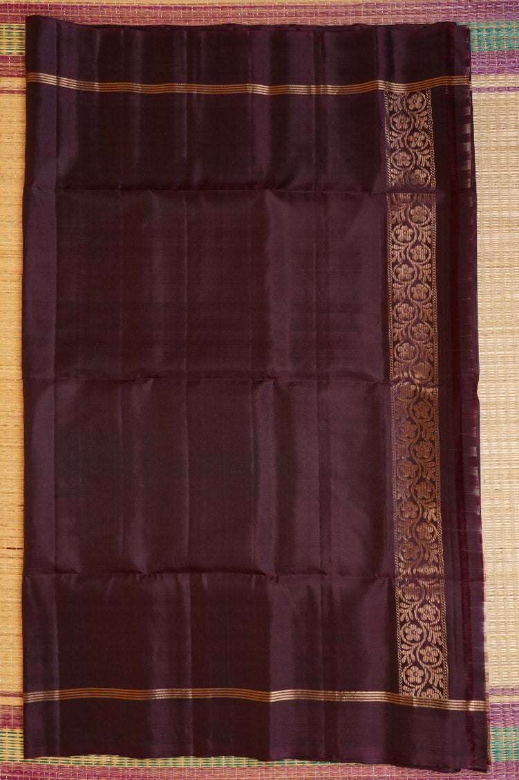 Coffee Brown Monotone Pure Soft Silk Saree