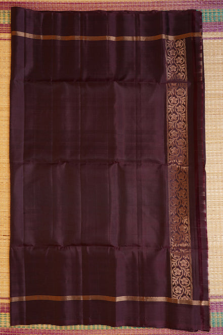 Coffee Brown Monotone Pure Soft Silk Saree