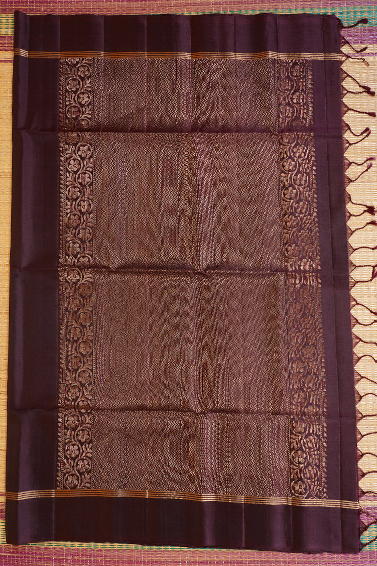 Coffee Brown Monotone Pure Soft Silk Saree