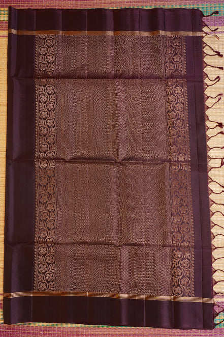 Coffee Brown Monotone Pure Soft Silk Saree