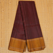 Coffee Brown Pure Soft Silk Saree with Mustard Yellow Borders