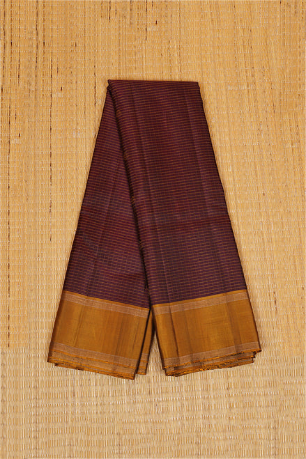 Coffee Brown Pure Soft Silk Saree with Mustard Yellow Borders