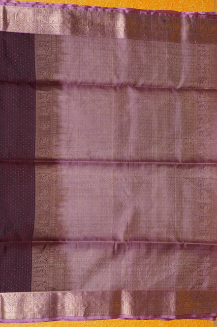 Coffee Brown Pure Soft Silk Saree with Dusty Pink Borders