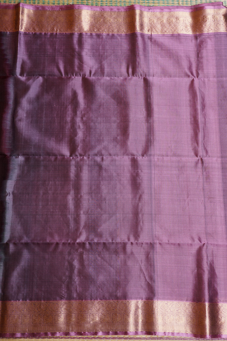 Coffee Brown Pure Soft Silk Saree with Dusty Pink Borders