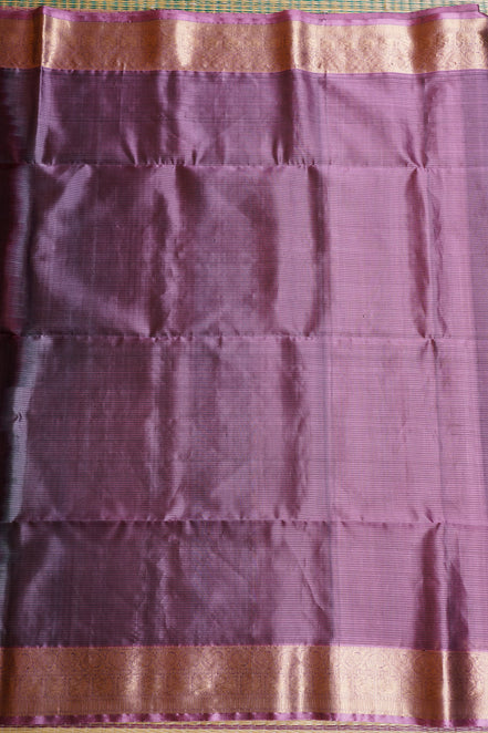 Coffee Brown Pure Soft Silk Saree with Dusty Pink Borders