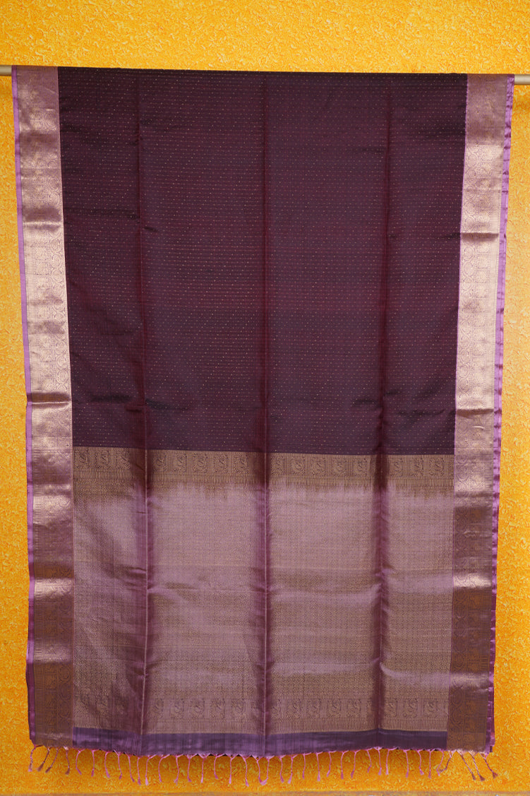Coffee Brown Pure Soft Silk Saree with Dusty Pink Borders