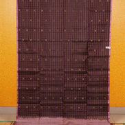 Coffee Brown  pure soft silk  Saree with  dusty pink selvedge
