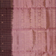 Coffee Brown  pure soft silk  Saree with  dusty pink selvedge