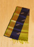 Dark Blue Pure Soft Silk Saree with Parrot Green Borders