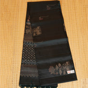 Dark Green Borderless Pure Softsilk Saree