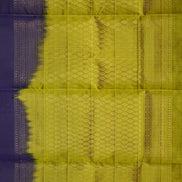 Dark Blue Pure Soft Silk Saree with Parrot Green Borders