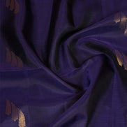Dark Blue Pure Soft Silk Saree with Parrot Green Borders