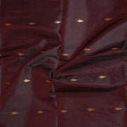 Dark Chocolate Brown Pure Softsilk Saree with Steel Grey Borders