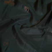 Dark Green Borderless Pure Softsilk Saree