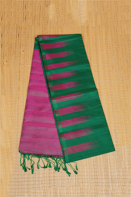 Dark Green Pure Soft Silk Saree