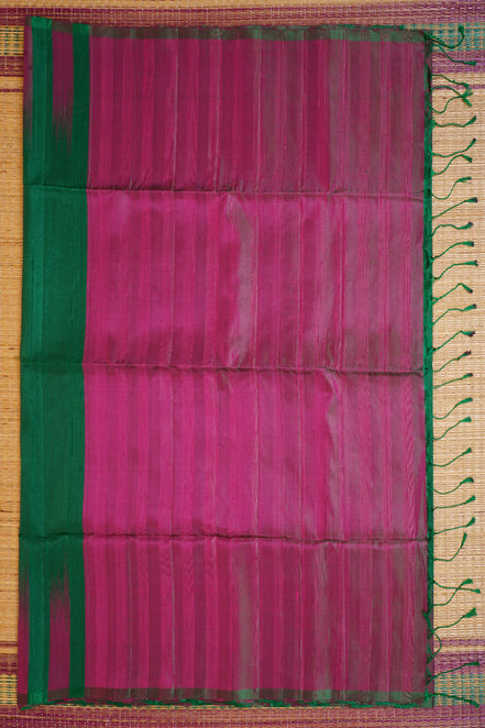 Dark Green Pure Soft Silk Saree
