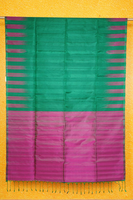 Dark Green Pure Soft Silk Saree