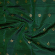 Dark Green Lightweight Kanchipuram Saree with Pink Borders