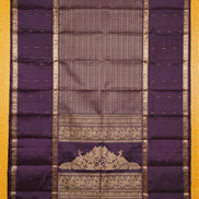 Deep Purple Mubbagam Vintage Kanchipuram Silk Saree