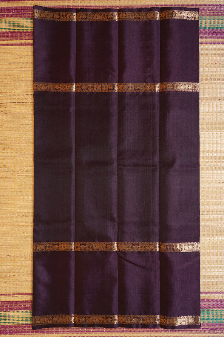 Deep Purple Mubbagam Vintage Kanchipuram Silk Saree