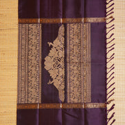 Deep Purple Mubbagam Vintage Kanchipuram Silk Saree