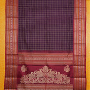Deep Purple Zero Zari Vintage Kanchipuram Silk Saree