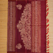 Deep Purple Zero Zari Vintage Kanchipuram Silk Saree