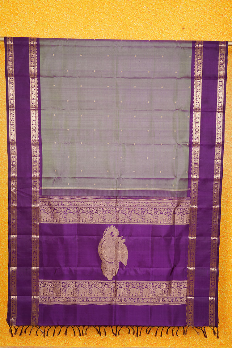 Dual Tone Lilac Vintage Kanchipuram Silk Saree